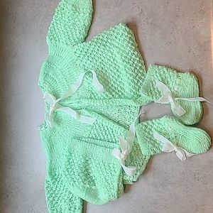 Vintage Hand Knit Baby Sweater Set
